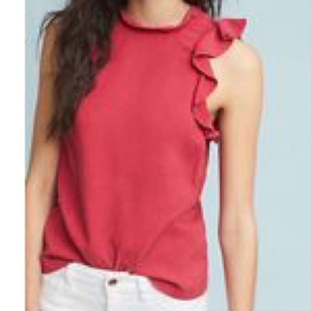 Anthropologie Cloth and Stone Ruffle Tank